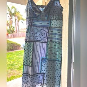 Multi blue and Teal spaghetti strap dress